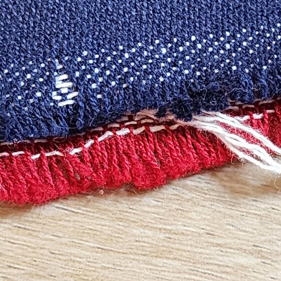 Patriotic Cotton Woven Fabric Red White Blue Stars Check Twill 2yds 23" 46" Wide - Picture 5 of 5